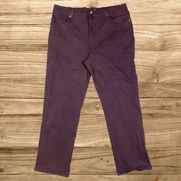 Gloria Vanderbilt Denim - Gloria Vanderbilt Amanda 16P Petite Purple Plum High Rise Tapered Jeans Womens